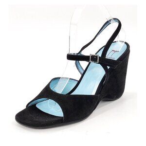 THIERRY RABOTIN NWOB Suede Slingback Wedge Sandals